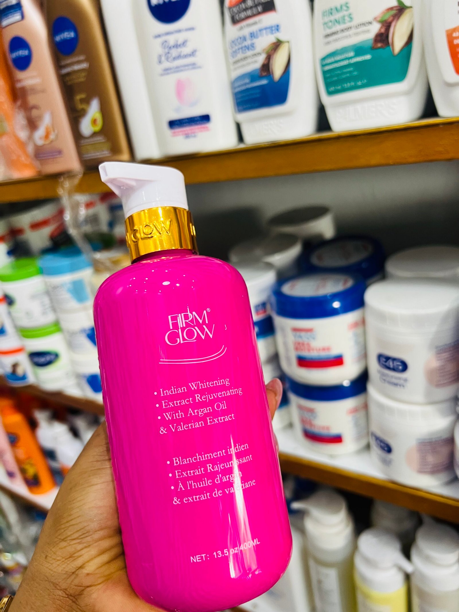 Firm glow pink lotion